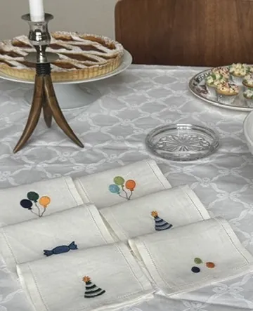 The celebration napkins on a birthday table